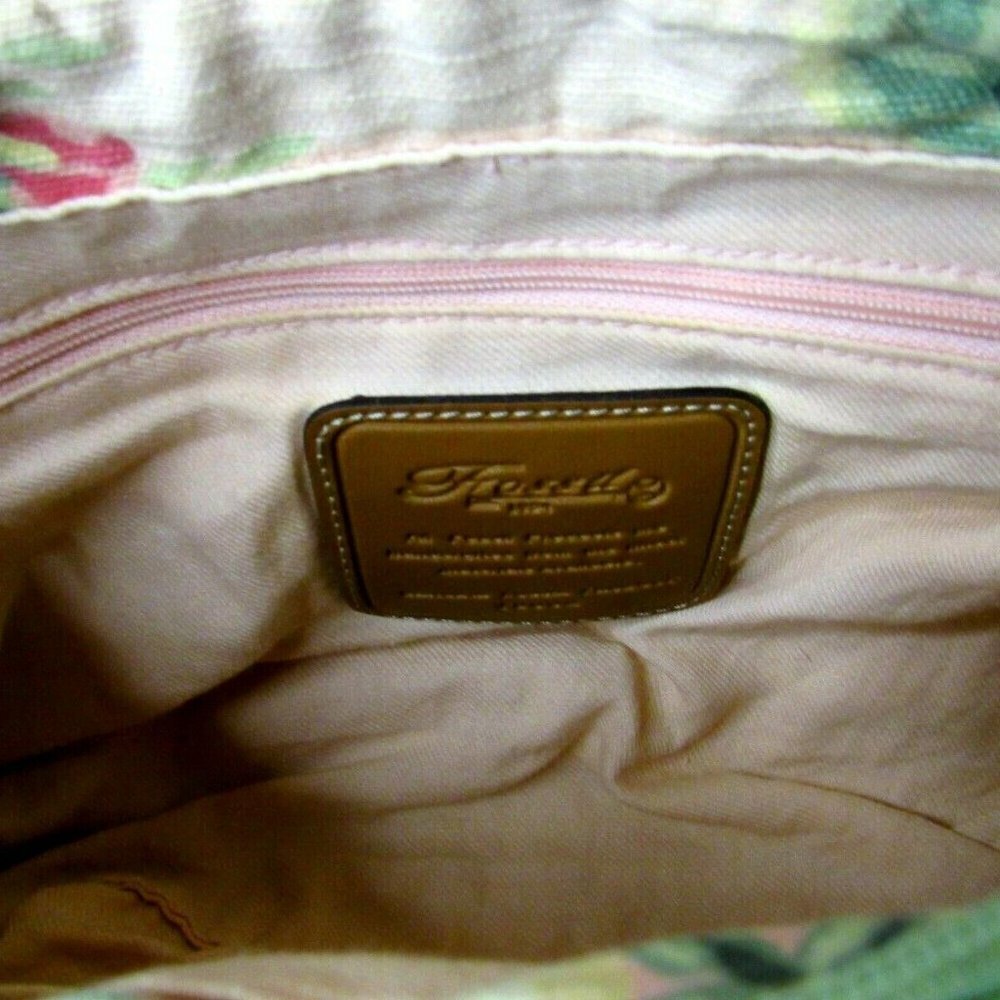 Fossil Purse Sea Grass Green Weaved Shoulder Bag Leather Strap Floral Li… - Picture 9 of 9